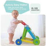 Activity Walers Learning Push Wlkers for Babies 6 to 18 Months, Foldable Musical Walers with Recreational Toy Bar (Blue)