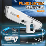 Pulse electric water gun with accessories on a dark background