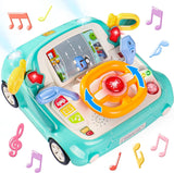 Steering Wheel Baby Racing Car with Realistic Sound and Light Interactive Learning Simulation Driving Toy for Children Aged 3+ (Color May Vary)