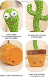 Dancing Cactus Talking Plush Toy With Singing & Recording Function - Repeat What You Say - Rechargeable Cable