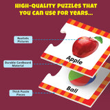 Alphabet Early Learning Puzzle for Kids | 52 Thick Puzzle Pcs, 26 Self-Correcting 2-Pc Jigsaw Puzzles | 4 in 1 Educational Game for Toddlers, Ages 3+ | Gifting, Preschool & Montessori Toy