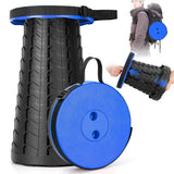 Portable Folding Plastic Stool with Adjustable Height, Round Seat & Multicolor Stackable Design