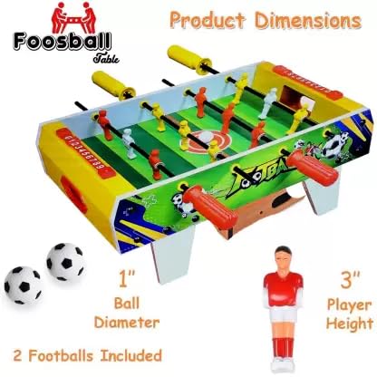 A wooden foosball table