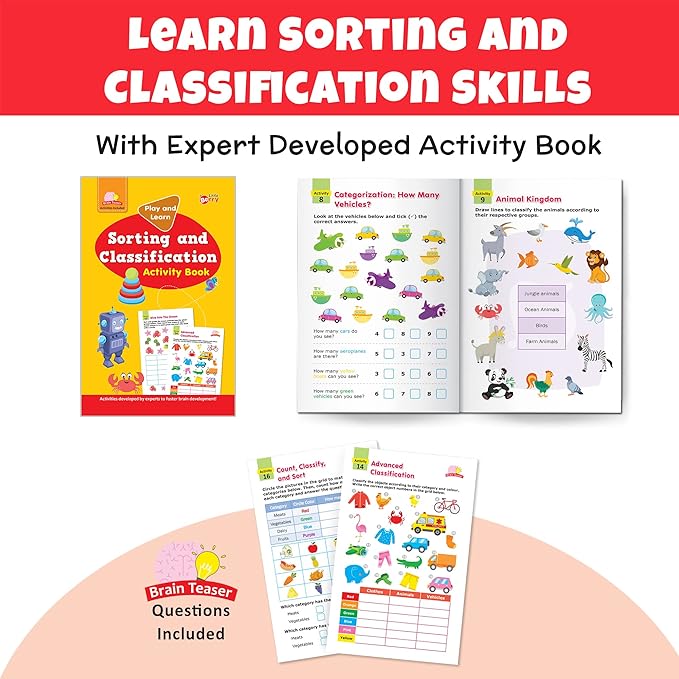 Activity book for learning sorting 