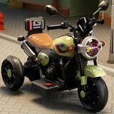 Children's toy motorcycle with Yamaha branding on a pavement background