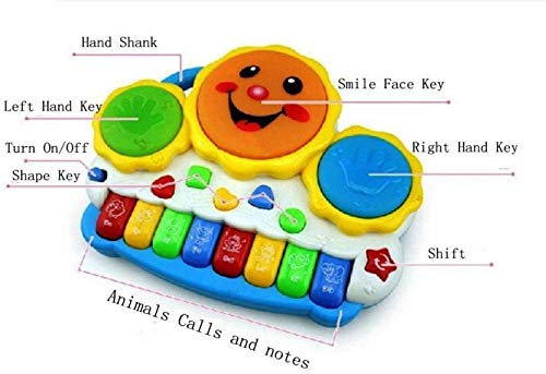 Colorful toy keyboard with labeled keys