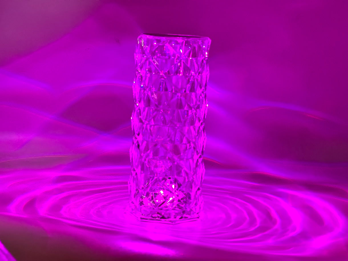 Crystal vase table lamp
