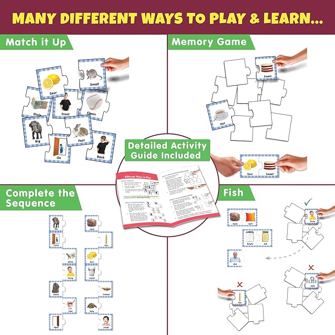 Educational game set with various activities and a detailed activity guide.