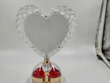 Personalized Crystal Heart Photo Frame with LED Light & Roses | Valentine Gift for Couples