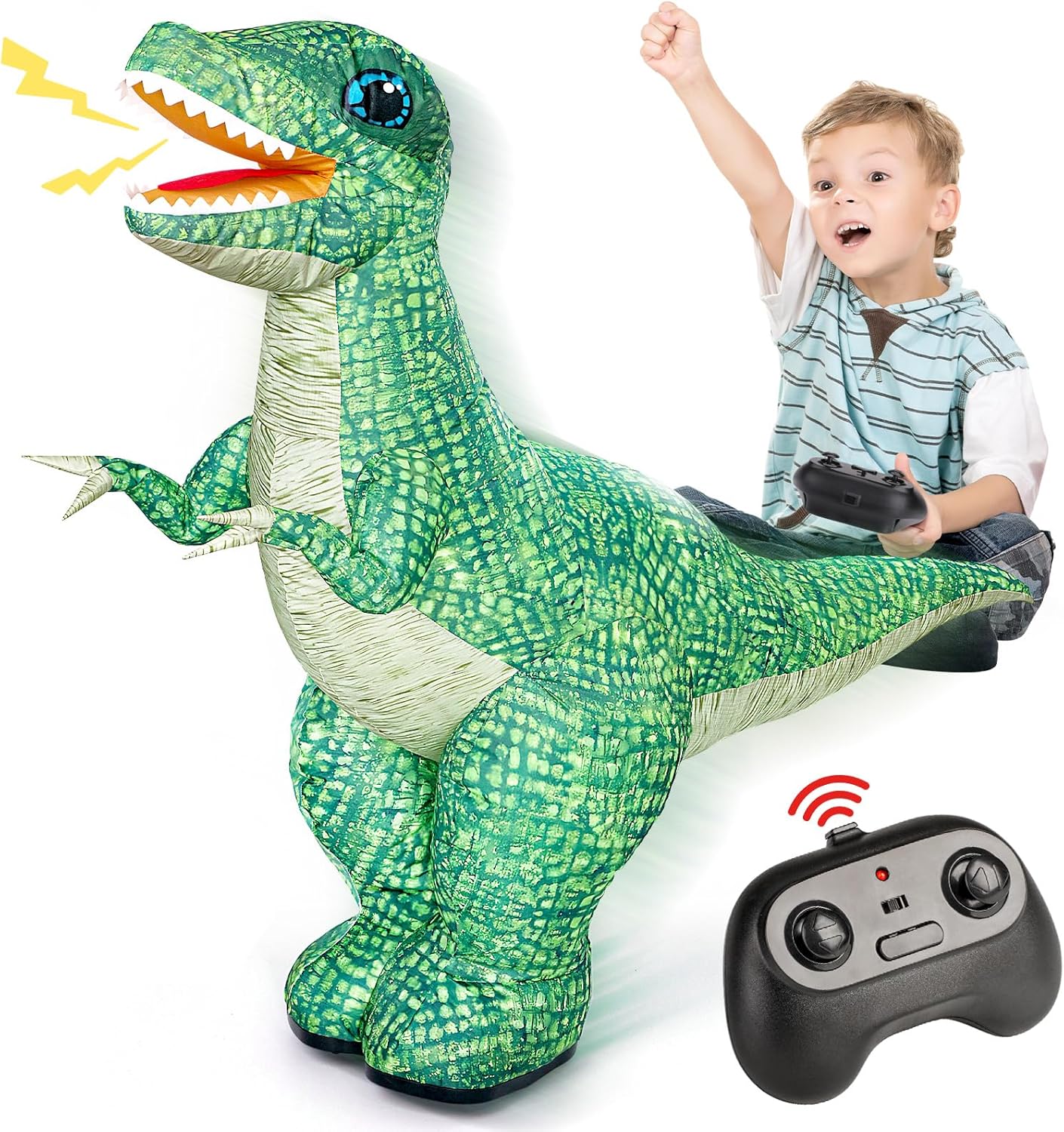 Inflatable dinosaur toy