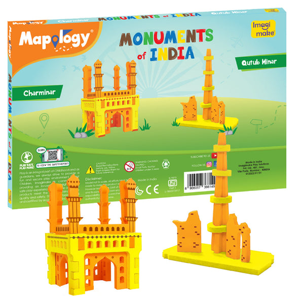 ImagiMake Mapology Monuments of India - Charminar & Qutab Minar