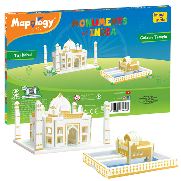 ImagiMake Mapology Monuments of India - Taj Mahal & Golden Temple