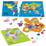 ImagiMake Combo: Map Puzzle of India and World with Capitals and Flags of Countries