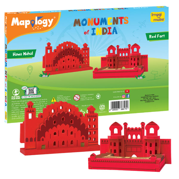 ImagiMake Mapology Monuments of India - Red Fort & Hawa Mahal