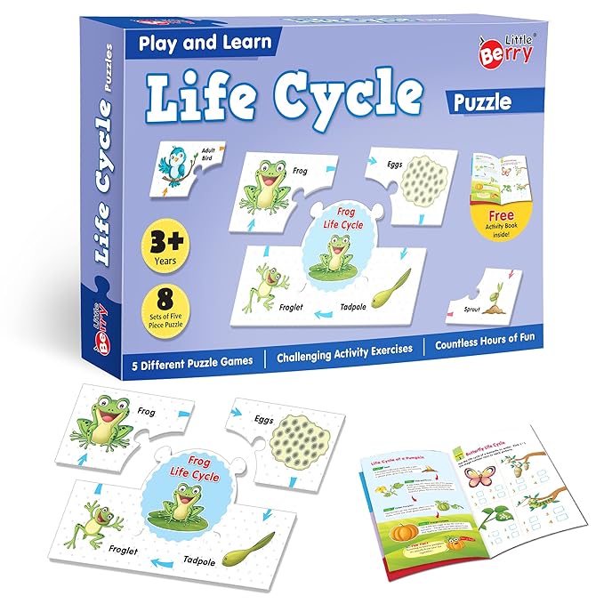 Life Cycle Puzzle packaging with puzzle pieces displayed in front