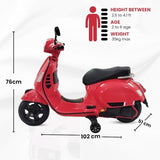 12v Battery Operated Rechargeable Ride On Scooter for Girls and Boys || 1 to 6 Years Kids Scooty, Red
