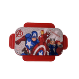 Striders Marvel Avengers Kids Lunch Box | Captain America, Iron Man & Thor Design | Durable Plastic Tiffin Box with Easy Open Side Locks