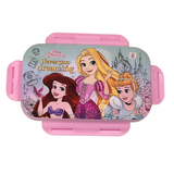 Striders Disney Princess Kids Lunch Box | “Never Stop Dreaming” Princess Design | Durable Plastic Tiffin Box with Easy Open Side Locks