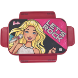 Striders Barbie Kids Lunch Box | “Let’s Rock” Music Theme | Durable Plastic Tiffin Box with Easy Open Side Locks
