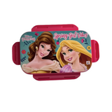 Striders Disney Princess Kids Lunch Box | Beautiful Princess Design | Durable Plastic Tiffin Box with Easy Open Side Locks