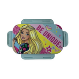 Striders Barbie Kids Lunch Box | “Be Unique” Cute Barbie Design | Durable Plastic Tiffin Box with Easy Open Side Locks