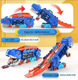 Toy car transforming into a dinosaur