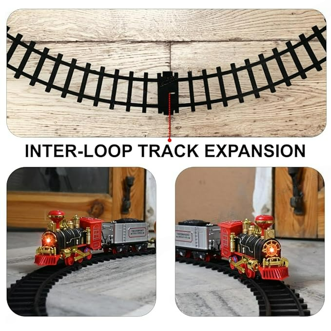 Train Toy with Light and Sound, Kids Railway Track Set