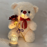 Premium Teddy Bear Soft Toy with Rose & Decorative Light – Romantic Plush Gift for Special Occasions