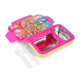 Striders Barbie Kids Lunch Box | “Shine Together” Cute Barbie Design | Durable Plastic Tiffin Box with Easy Open Side Locks