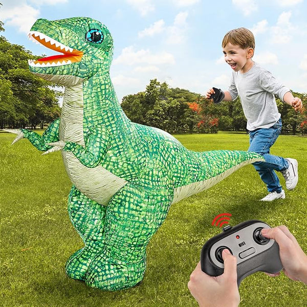 2.4GHZ Remote Control Inflatable Dinosaur Toy for Kids,Electric Toy Dinosaur with 360°Rotation,Forward & Backward,Rechargeable Walking Dinosaur Toy