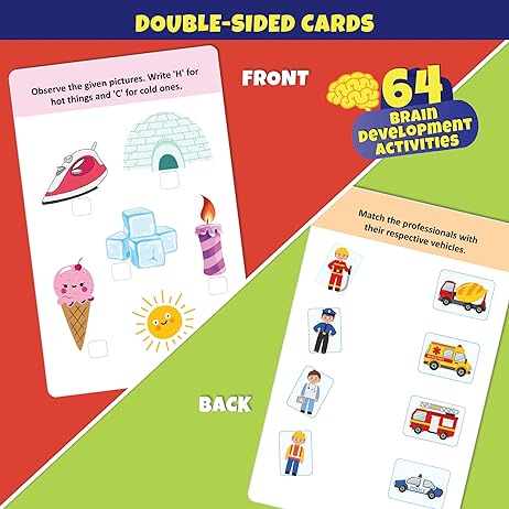 educational card with brain development activities 