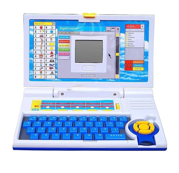 Educational Laptop Computer Toy for Kids Above 3 Years - 20 Fun Activity Learning Machine, Now Learn Letter, Words, Games, Mathematics, Music, Logic, Memory Tool - Blue