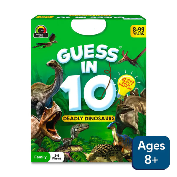 Kiddivilla Guess in 10: Deadly Dinosaurs | Trivia card game (ages 8+)