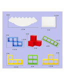 Tower Stacking Building Blocks Balance Game, Family Board Games 16 stacking building blocks 22 draw cards - Multicolor