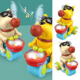 Kiddivilla Musical Light-Up Spraying Drum Dog Toy for Kids