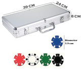 Style Poker Chips Set with A Aluminum Finish Case 300 Pcs