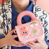 Bags Dust-Proof Cute 3D Cartoon Kids Stylish Mini Hand Bag for Kids (Fondant Pink)