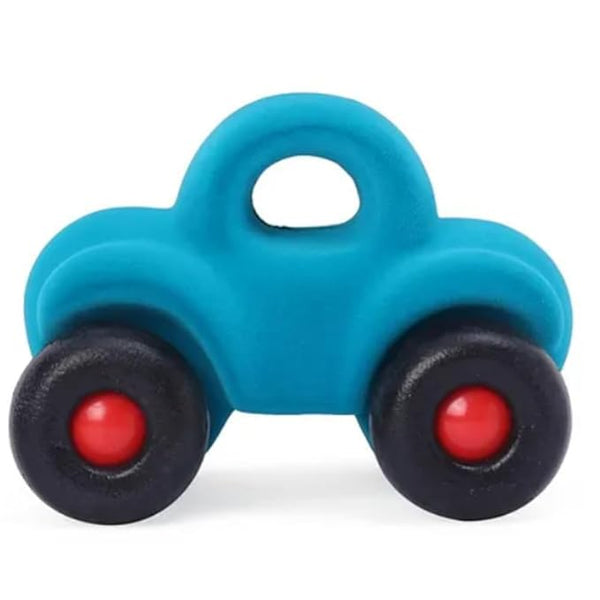 Soft Blue Wholedout Car – 100% Rubber Foam Push & Go Toy with a Fuzzy Tactile Surface.Baby Toddlers Kids 1 Year+