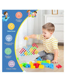 Tower Stacking Building Blocks Balance Game, Family Board Games 16 stacking building blocks 22 draw cards - Multicolor