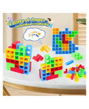 Tower Stacking Building Blocks Balance Game, Family Board Games 16 stacking building blocks 22 draw cards - Multicolor