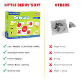 Comparison chart of 'Little Berry's Kit' educational product with other items, highlighting features and drawbacks.