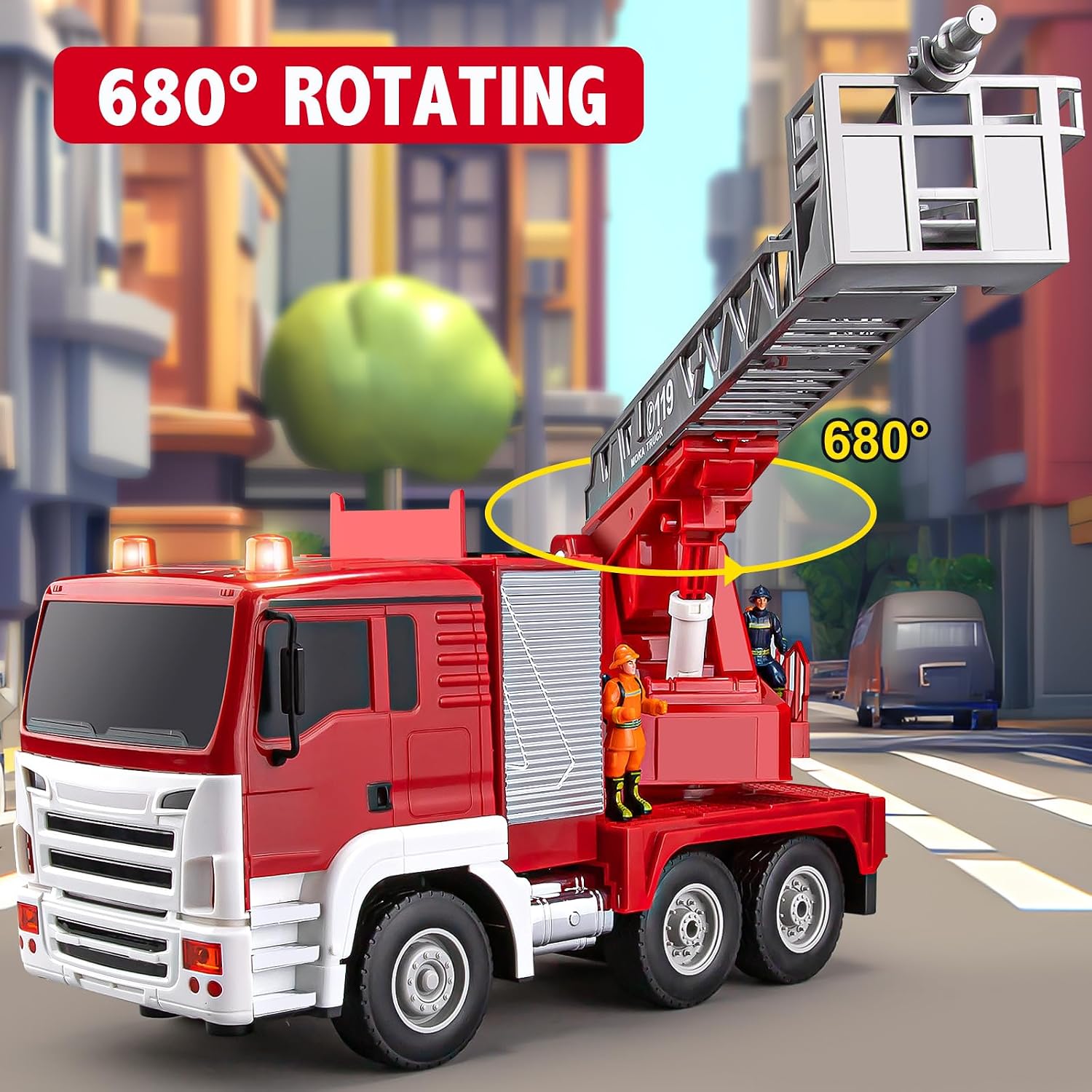 remote control fire truck with lights and siren
