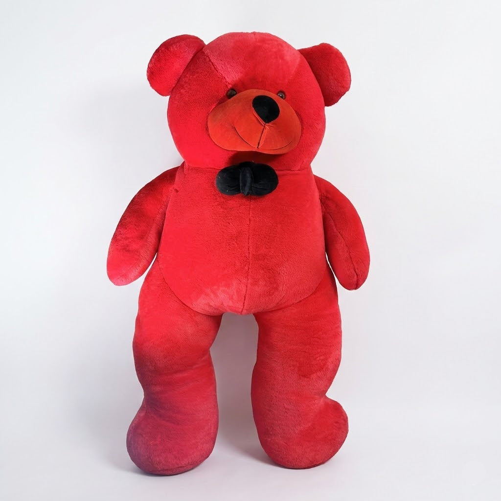 Red teddy bear on a white background