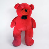 Red teddy bear on a white background